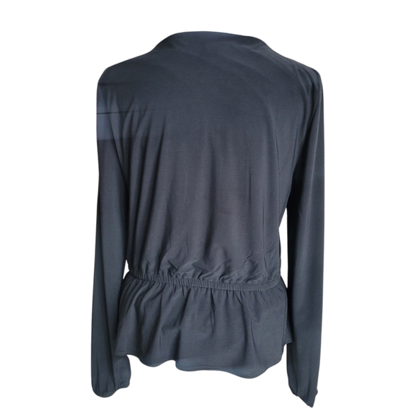 WHBM Long Sleeve Cinch Waist Button Front Blouse Size S - Picture 6 of 10